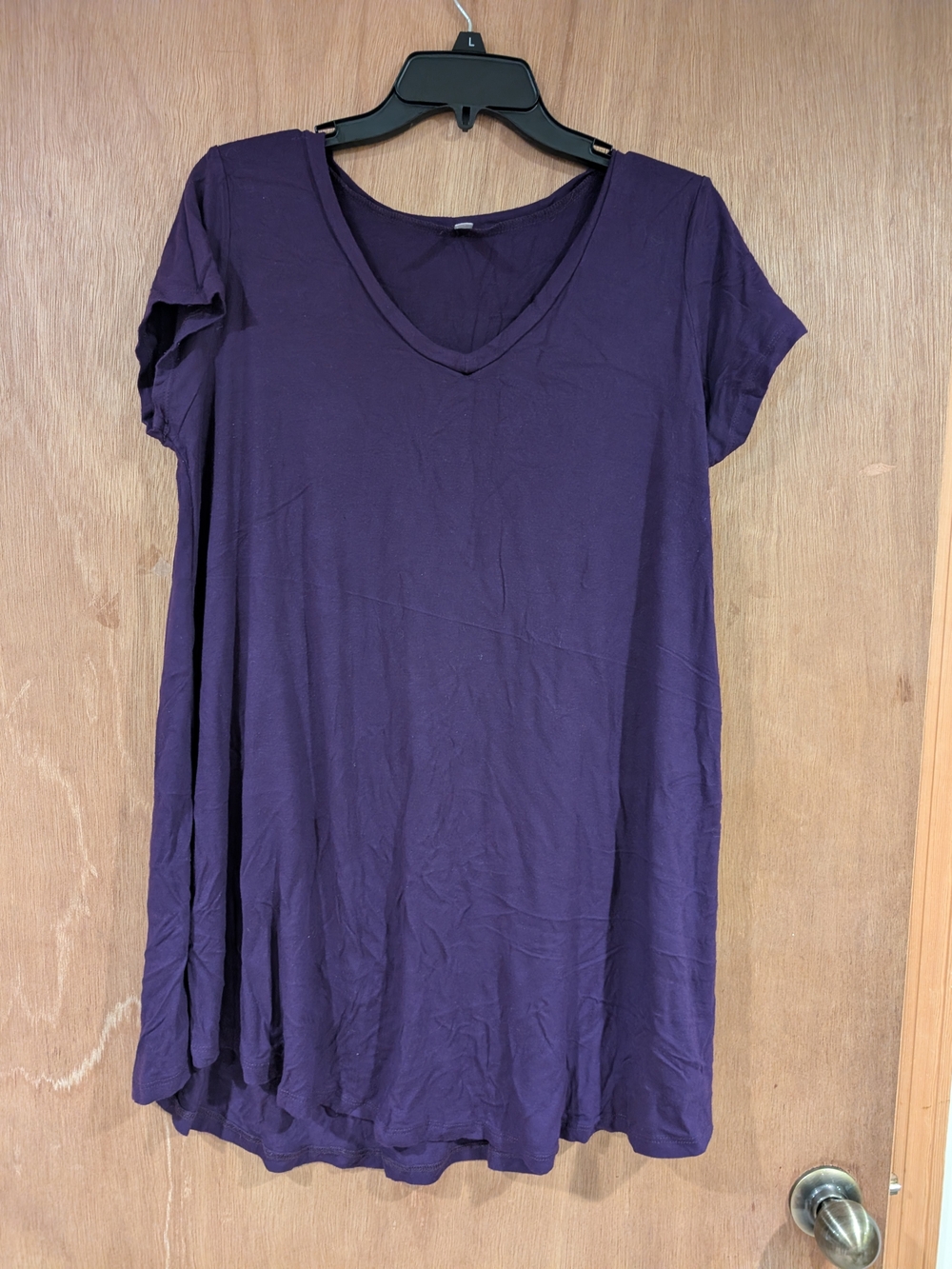 Popana Purple V-Neck Short Sleeve Tunic
